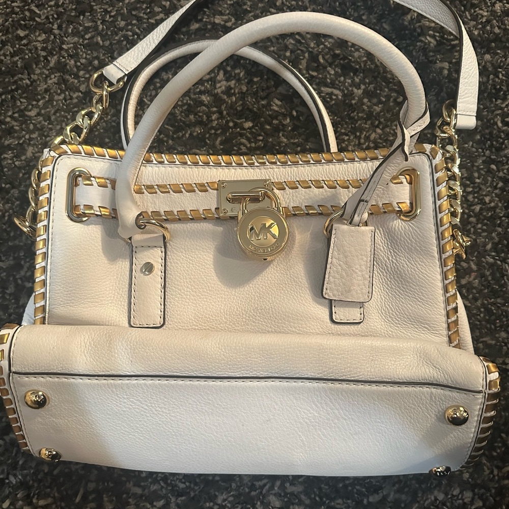 Michael Kors White and Gold Women's Bag